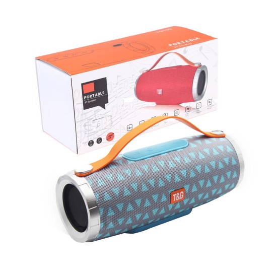 T&G PORTABLE BLUETOOTH SPEAKER TG109 HANDS-FREE CALLS/TF/AUX/FM 10W GRAY AND SKY BLUE T&G PORTABLE BLUETOOTH SPEAKER TG109 HANDS-FREE CALLS/TF/AUX/FM 10W GRAY AND SKY BLUE